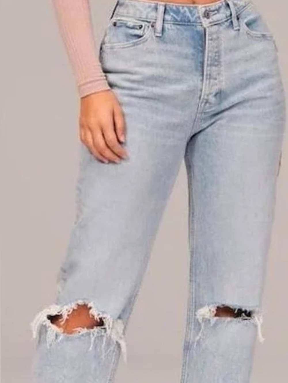 A&F Mom Jeans Distressed